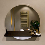 Miroir de salle de bain Mondiaz SPOT - rond 50cm - étagère miroir - couleur Urban SW1235475
