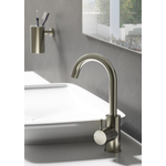 Hotbath Cobber Wastafelmengkraan - 27.8cm - 1 gats - met draaibare uitloop - zonder waste - geborsteld nikkel (RVS) SW73567