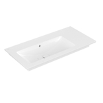 Villeroy & Boch Venticello Lavabo pour meuble avec lavabo gauche 100x50cm sans trou pour robinetterie avec trop plein ceramic+ blanc 1025131