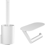 Hansgrohe wallstoris ensemble de toilette brosse et porte-papier toilette blanc mat SW651352