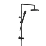 Hotbath COBBER Ensemble de douche pluie douche de tête 20cm flexible de douche 150cm avec douchette Noir poli PVD SW1245529