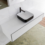 Mondiaz Lagom Meuble salle de bains 130x30.9x45cm Solid Surface Urban 1 tiroir avec lavabo BINX vasque à poser Centre 1 trou de robinet SW409294