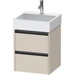 Duravit Ketho.2 Wastafelonderbouwkast - met 2 laden - 48.4x46x54.9cm - met grepen antraciet - taupe supermat SW772440