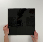 Terravito Viondo carreau mural - 13x13cm - 10mm - carré - noir brillant SW359836