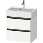 Duravit Ketho 2 Meuble sous-lavabo - 2 tiroirs - 58.4x39x54.9cm - poignées anthracite - blanc brillant SW772937
