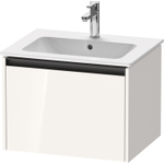 Duravit Ketho 2 wastafelonderbouwkast met 1 lade 61x48x44cm met greep antraciet hoogglans wit SW772322