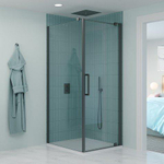 Crosswater Optix 10 Zijwand voor pivotdeur - 80cm - gecoat slate gunmetal (antraciet) SW927940