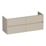 BRAUER Adore Wavy wastafelonderkast 140 4 softclose lades - greeploos - 2 sifon uitsparingen - mat beige SW1198585
