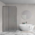 Aqua Vista Lokla Cuadra zijwand - 30x200cm - incl. montageset - t.b.v. douchecabine - rookglas - gunmetal SW1413290