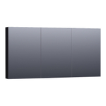 BRAUER Impress armoire de toilette - 140x70x15cm - sans éclairage - avec 3 portes miroir double face - noir mat SW392995