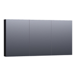 BRAUER Plain Spiegelkast - 140x70x15cm - 3 links- en rechtsdraaiende spiegeldeuren MDF - mat zwart SW392995