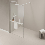 Fortifura Galeria handdoekrek voor inloopdouche - klemmen - inkortbaar - mat wit SW1212786