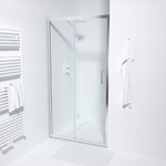 Marenza Slide Quick Fit Schuifdeur - 100x190cm - 6mm veiligheidsglas - alu profiel - anti kalk - chroom SW238224