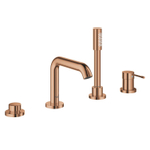 GROHE Essence New Parties de finition pour robinet de bain sur gorge 4 trous avec inverseur, bec déversoir, douchette et flexible 200cm Warm sunset brillant (cuivre) SW98802