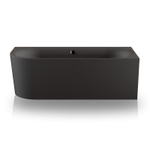 Plieger Kansas Baignoire d'angle - 180x80x60cm - angle droit - avec arrivée d'eau - avec garniture de vidage et de trop-plein - avec pieds - acrylique - noir mat SW1027757