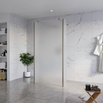 Fortifura Galeria Vrijstaande Inloopdouche - 100x200cm - glas mat - antikalk - 8mm veiligheidsglas - 2 zijwanden - 30cm - wandsteunen en hoekprofielen - PVD - geborsteld gunmetal (antraciet) SW993020