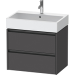 Duravit Ketho.2 Wastafelonderbouwkast - met 2 laden - 68.4x46x54.9cm - met grepen antraciet - grafiet mat SW772360