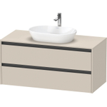 Duravit ketho 2 meuble sous lavabo avec plaque console et 2 tiroirs 120x55x56.8cm avec poignées anthracite taupe super mat SW771923