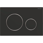 Geberit Sigma20 plaque de déclenchement - chasse à 2 touches - ronde - noir mat chrome SW242681