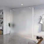 Fortifura Galeria Vrijstaande Inloopdouche - 180x200cm - glas - antikalk - 8mm veiligheidsglas - 2 zijwanden - 40cm - wandsteunen en hoekprofielen - mat wit SW976686