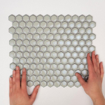 The Mosaic Factory Barcelona Carrelage mosaïque hexagonal 26x30cm porcelaine verni Gris doux avec bord rétro SW207142