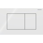 Geberit Sigma40 plaque de commande - chasse 2 touches - extra plate - boutons carrés - verre - blanc SW1237227
