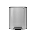 Brabantia Bo Poubelle à pédale - 2x30 litres - 2 seau intérieur en plastiques - matt steel fingerprint proof SW1117456