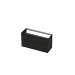 INK Wastafelonderkast - 120x45x65cm - 2 lades - greeploos - MDF lak - Mat zwart SW693376