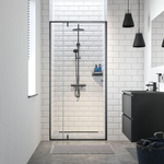 Sealskin Contour porte pivotante pour niche 100 cm, 200 cm de hauteur, noir, verre de sécurité clair 6 mm SW296202