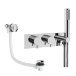 Crosswater MPRO Ensemble de douchette à main - 2 poignées - vidage de bain - douchette à main - chrome SW1472629