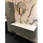 INK ensemble meuble de salle de bains 120x45x35cm 1 tiroir sans poignée avec lavabo en porcelaine Aspect béton vert mat SW539153