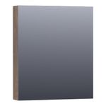 BRAUER Plain Spiegelkast - 60x70x15cm - 1 rechtsdraaiende spiegeldeur - MFC - burned bark SW392922