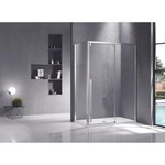 Saniclass Neptune Porte de douche 130x200cm frein de chute droite et gauche Argent poli SW491383