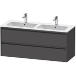 Duravit Ketho 2 meuble bas pour lavabo avec 2 tiroirs pour double lavabo 128x48x55cm avec poignées graphite anthracite mat SW772096