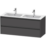 Duravit ketho 2 meuble de lavabo avec 2 tiroirs pour double vasque 128x48x55cm avec poignées anthracite graphite mat SW772096