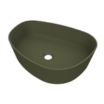 Arcqua Rocker vasque - 50x37x13cm - à poser - droite - organique - marbre coulé vert mat SW927807