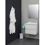 Basic Bella Meuble avec lavabo acrylique 60x55x46cm sans trou de robinet avec miroir Blanc brillant SW398111