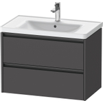 Duravit Ketho.2 Wastafelonderbouwkast - met 2 laden - 78.4x45.5x54.9cm - met grepen antraciet - grafiet mat SW773018