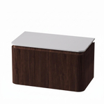 Royal Plaza Terra Edge Ensemble meuble de salle de bains - 80x44.7x46cm - plan de toilette solid surface blanc mat - 2 tiroirs - châtaigne (noyer) SW1471955