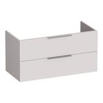 BRAUER Wave Plan-vasque 100x46cm 1 bassin 1 trou de robinetterie céramique blanc Elevate meuble sous-vasque 100 incl. poignées de tirage inox 2 tiroirs sable mat SW1382570