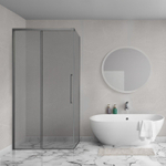 Aqua Vista Lokla Cuadra zijwand - 80x200cm - incl. montageset - t.b.v. douchecabine - rookglas - gunmetal SW1186395