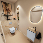 MONDIAZ TURE-DLUX Meuble toilette - 40cm - Clay - EDEN - vasque Frappe - position gauche - 1 trou de robinet SW1102676