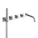 Hotbath Gal Afbouwdeel - voor Inbouw bad/douche thermostaat - 2 stopkranen - met uitloop - hoogglans chroom SW656191