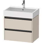 Duravit Ketho.2 Wastafelonderbouwkast - met 2 laden - 68.4x46x54.9cm - met grepen antraciet - taupe supermat SW771934