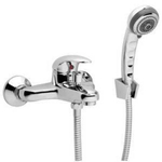 GO by Van Marcke Surf eengreepsmengkraan baddouche compleet inclusief handdouche hartafstand 15 cm keramische schijven inclusief rozetten en S-koppelingen SW287124