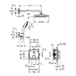 GROHE QuickFix Precision Thermostat Perfect Système de douche encastré - tête de douche Vitalio Start 250 - chrome. SW1120185