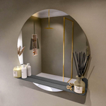 Mondiaz SPOT Badkamerspiegel - rond 90cm - spiegelplanchet - kleur Dark Grey SW1235517