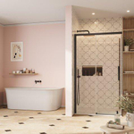 Crosswater Asura zijpaneel voor schuifdeur - 80cm - mat zwart SW1176727