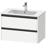 Duravit Ketho.2 Wastafelonderbouwkast - met 2 laden - 81x48x55cm - met grepen antraciet - wit mat SW772906
