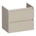 BRAUER Joy Wavy meuble sous-lavabo peu profond 60 2 tiroirs softclose - sans poignée - 1 découpe pour siphon - beige mat SW1201461